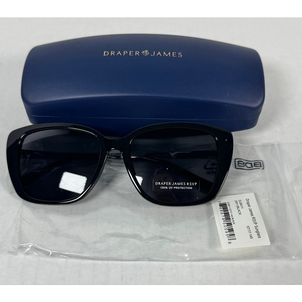 Draper James RSVP DJ9011 Black Oversized Sunglasses 57-17-145
